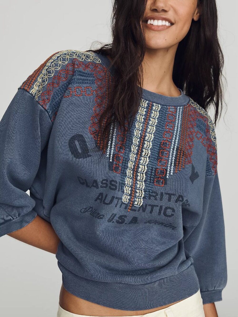 Pilcro Niki Bubble Craft Sweatshirt